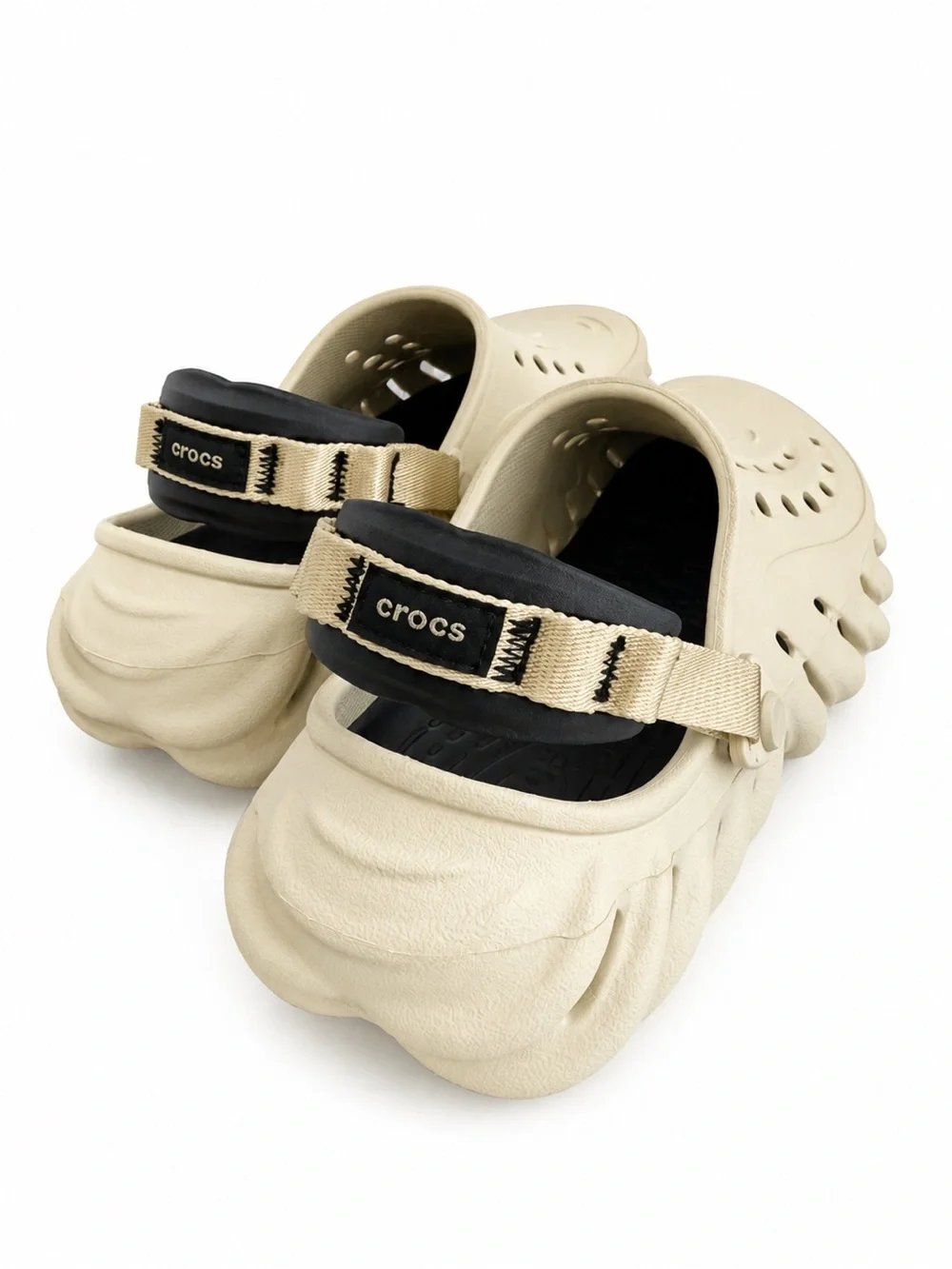 Crocs Men’s Echo Clogs, Bone/Black
